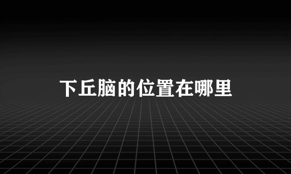 下丘脑的位置在哪里