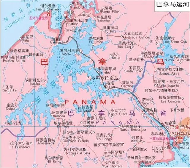 巴拿马运河地图？