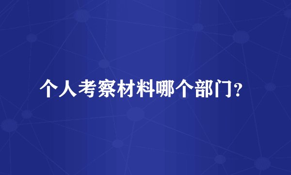 个人考察材料哪个部门？