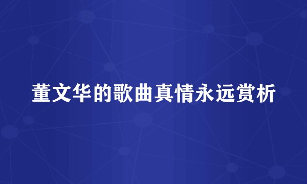 董文华的歌曲真情永远赏析