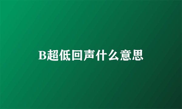 B超低回声什么意思