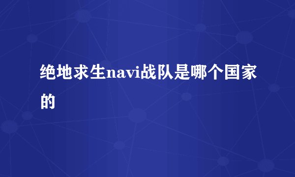 绝地求生navi战队是哪个国家的