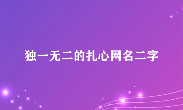 独一无二的扎心网名二字