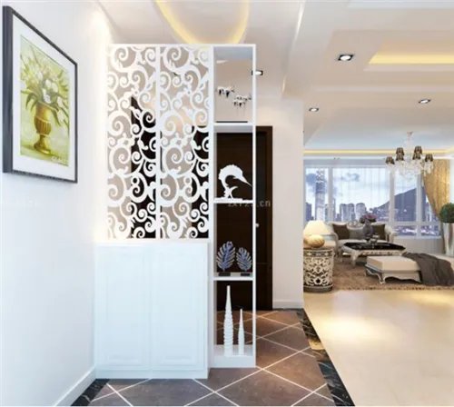 进门玄关隔断效果图  简约风格创意进门玄关设计