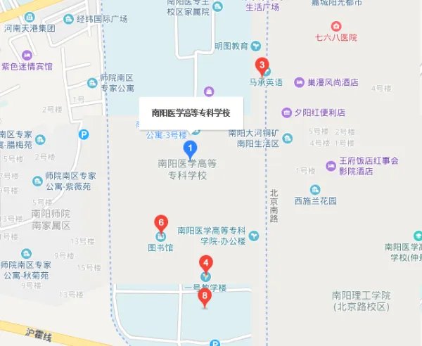 河南省南阳市的南阳医专高等院校的主校区的具体地址和邮编是什么？