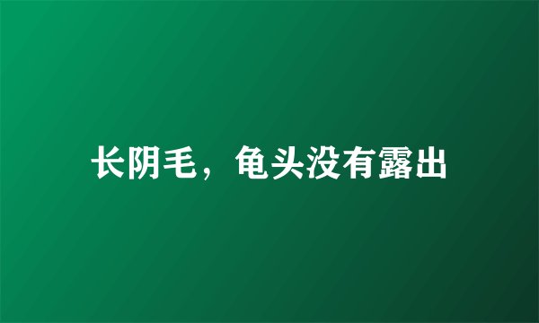 长阴毛，龟头没有露出