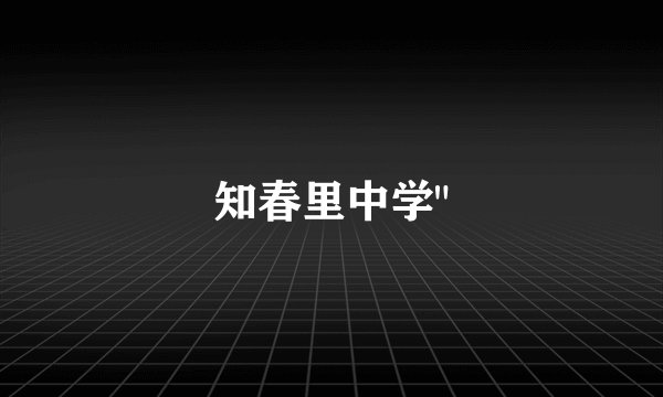 知春里中学