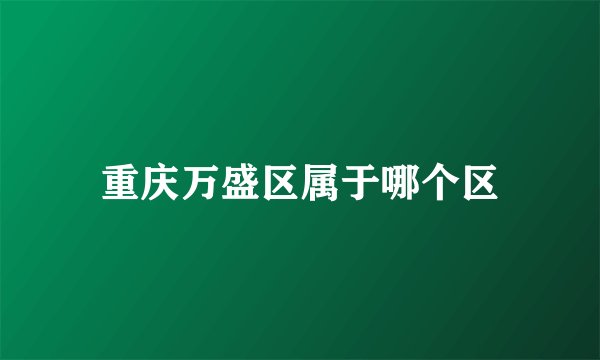 重庆万盛区属于哪个区