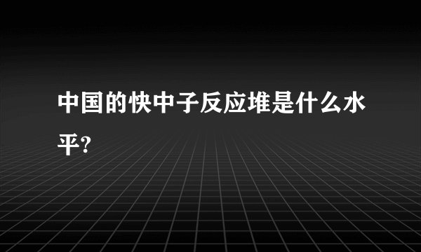 中国的快中子反应堆是什么水平?