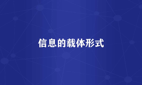 信息的载体形式