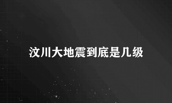 汶川大地震到底是几级