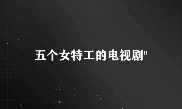 五个女特工的电视剧