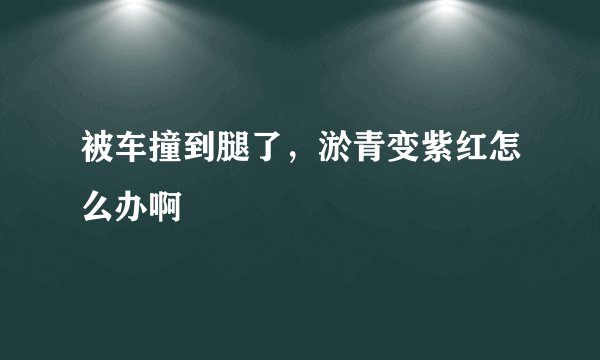 被车撞到腿了，淤青变紫红怎么办啊