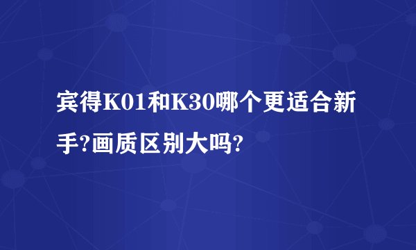 宾得K01和K30哪个更适合新手?画质区别大吗?