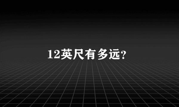 12英尺有多远？