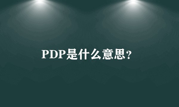 PDP是什么意思？