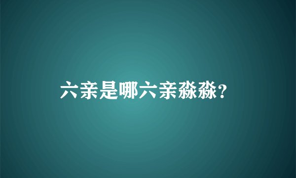 六亲是哪六亲淼淼？