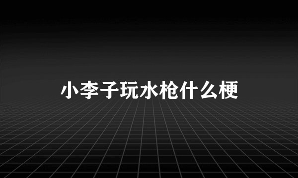 小李子玩水枪什么梗