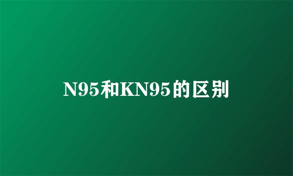 N95和KN95的区别