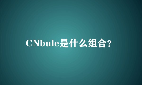 CNbule是什么组合？