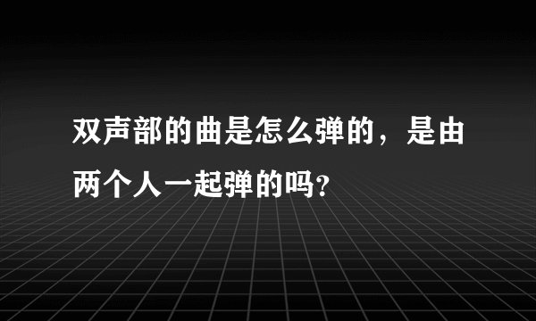 双声部的曲是怎么弹的，是由两个人一起弹的吗？