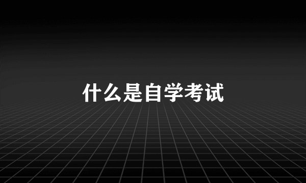 什么是自学考试