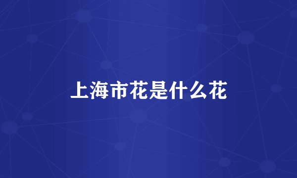 上海市花是什么花