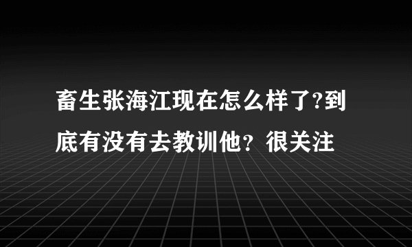 畜生张海江现在怎么样了?到底有没有去教训他？很关注