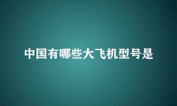 中国有哪些大飞机型号是