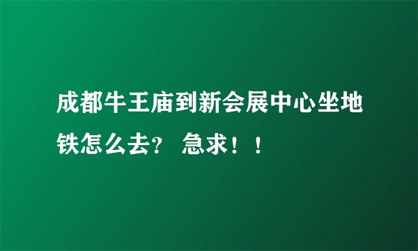 成都牛王庙到新会展中心坐地铁怎么去？ 急求！！