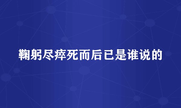 鞠躬尽瘁死而后已是谁说的