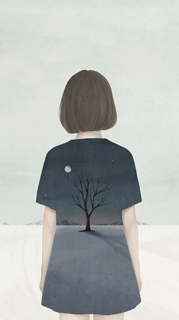 有没有背影绘画唯美图片分享？