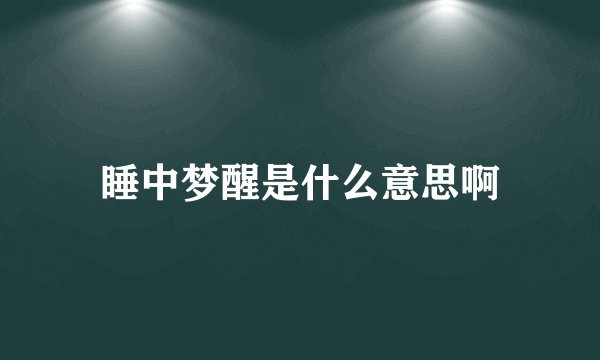 睡中梦醒是什么意思啊