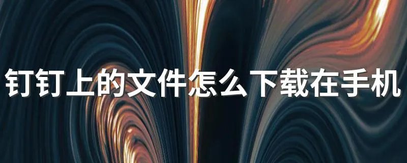 钉钉上的文件怎么下载在手机上? 教你下载钉钉文件