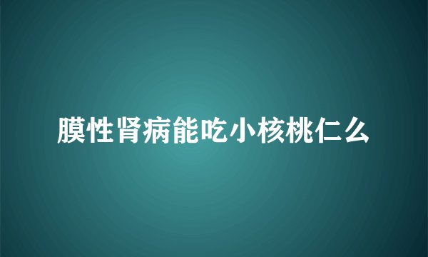 膜性肾病能吃小核桃仁么
