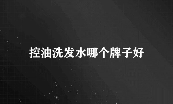控油洗发水哪个牌子好