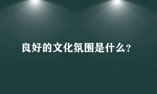 良好的文化氛围是什么？