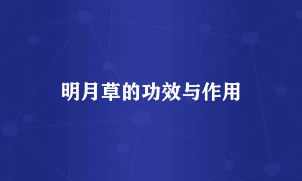 明月草的功效与作用