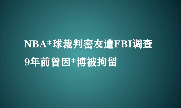 NBA*球裁判密友遭FBI调查 9年前曾因*博被拘留