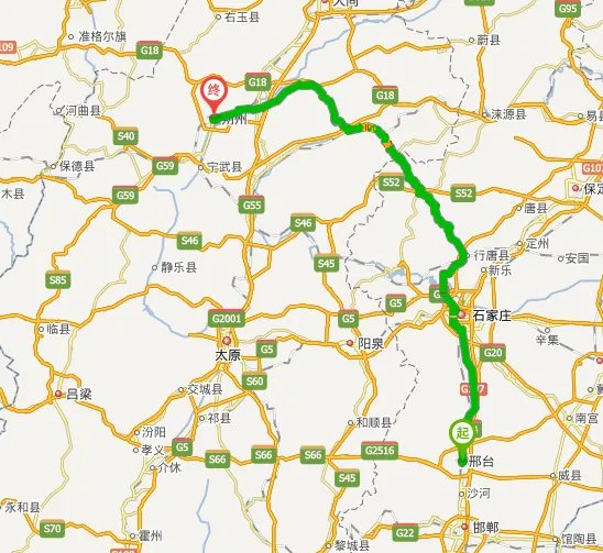 邢台至朔州怎么坐车地图路线