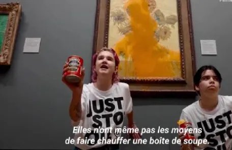 梵高名画《向日葵》被泼番茄汁，背后之人到底有何目的