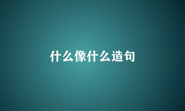 什么像什么造句