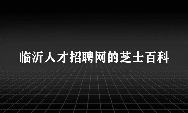 临沂人才招聘网的芝士百科