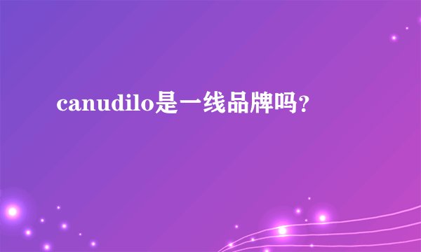 canudilo是一线品牌吗？