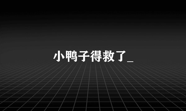 小鸭子得救了_