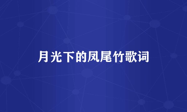 月光下的凤尾竹歌词