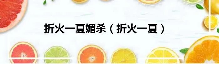 折火一夏媚杀（折火一夏）
