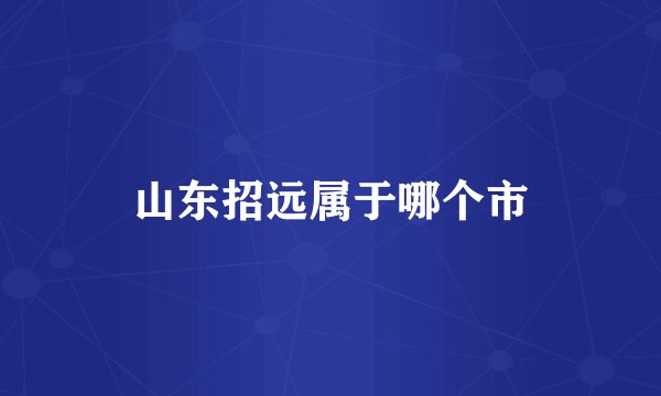 山东招远属于哪个市