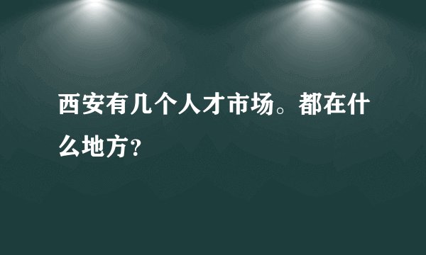 西安有几个人才市场。都在什么地方？