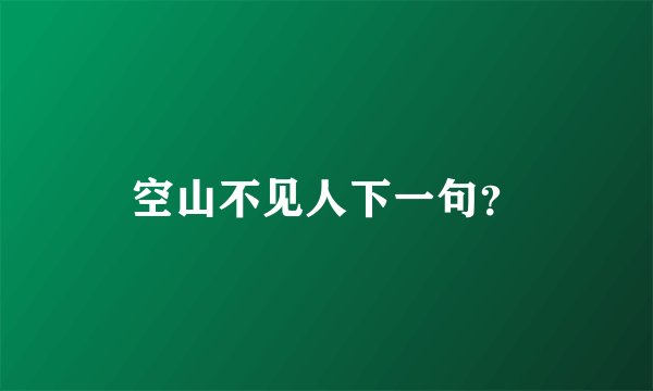 空山不见人下一句？